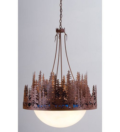 Pine Lake 4 Light Inverted Pendant 52 x 36 Inches by Meyda Tiffany - 16212