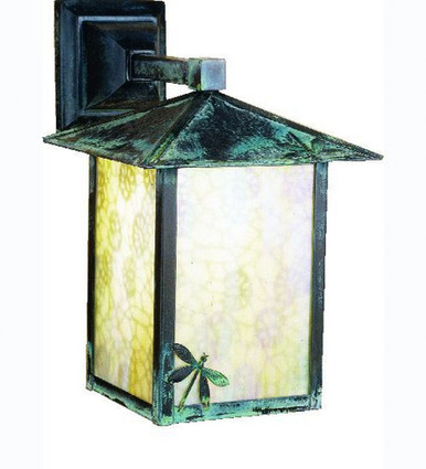 Seneca Lotus Leaf and Dragonfly 1 Light Wall Sconce 12 x 9 Inch by Meyda - 29512
