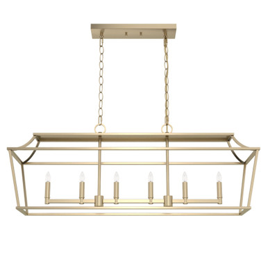 Laurel Ridge 6 Light Linear Chandelier 16 x 12.25 Inch Wide by Hunter Fans - 19078