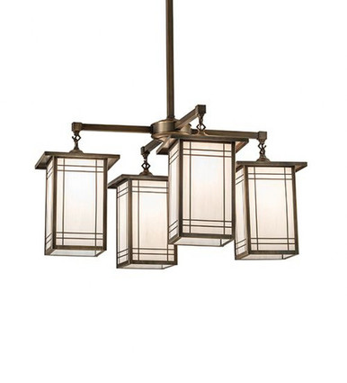 Hyde Park Wright 4 Light Chandelier 33 Inches Wide by Meyda Tiffany - 264849