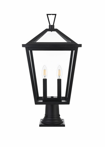 Frankford 2 Light Outdoor Post Mount 24 Inch Tall X 12 Inch Wide by Elegant - OD334P24BK