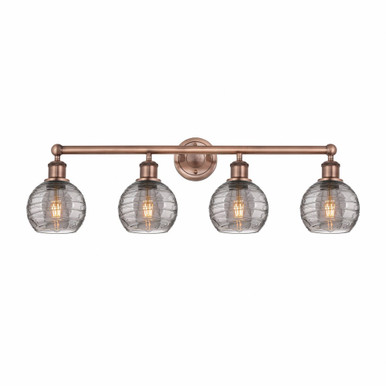 Athens Deco Swirl 4 Light Bath Vanity 10.38 InchX32.88 Inch by Innovations - 616-4W-AC-G1213-6SM