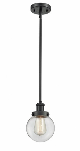 Beacon 1 Light Mini Pendant 9 Inch Tall and 6 Inch Wide by Innovations - 916-1S-BK-G202-6
