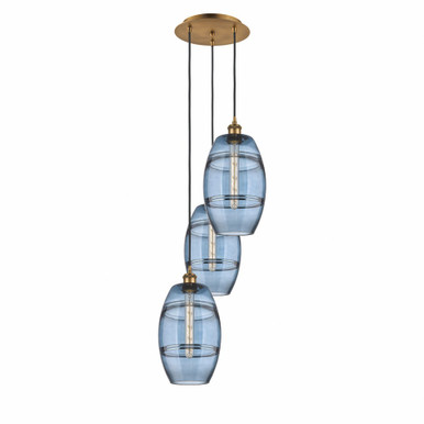 Vaz 3 Light Medium Cord Hung Pendant 30.38 Inch Tall by Innovations - 113B-3P-G557-8