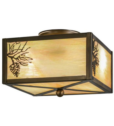 Balsam Pine 2 Light Flush Mount 7 x 14.5 Inch by Meyda Tiffany - 16497