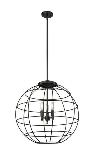 Lake Placid 3 Light Large Pendant by Innovations - 221-3S-BK-CE-22-BK