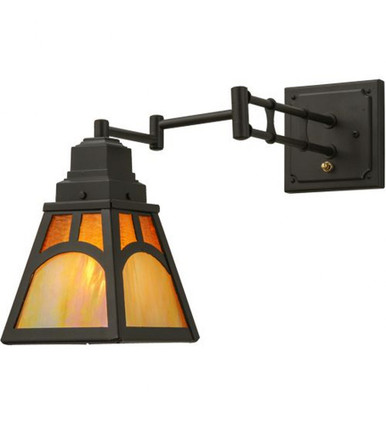 Mission Hill Top 1 Light Swing Arm Wall Sconce 12.5 x 13 Inch by Meyda - 148050