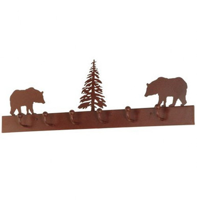 Bear on the Loose 3.25 Inch 6 Hooks Coat Rack by Meyda Tiffany - 134606
