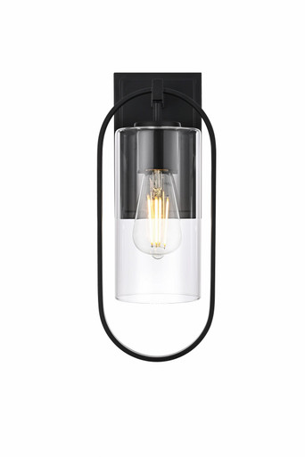 Jaxson 1 Light Outdoor Wall Mount 15 Inch Tall and 6 Inch Wide by Elegant - OD811W15BK