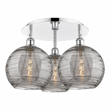 Athens Deco Swirl 3 Light 21.75 Inch Wide Flush Mount by Innovations - 516-3C-G1213-10