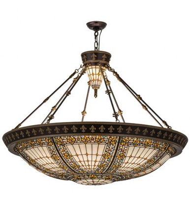Fleur de lis 8 Light Inverted Pendant 38 x 45 Inches by Meyda Tiffany - 49726