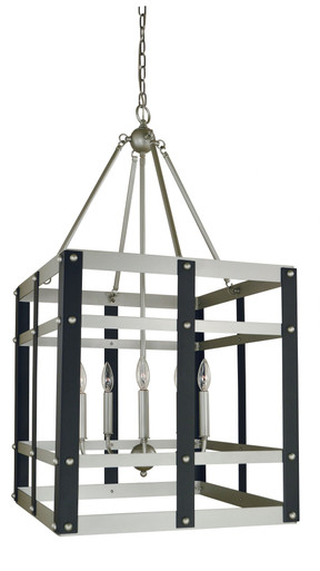 Metro Artisan 5 Light Small Chandelier by Framburg - 5347 SP/MBLACK