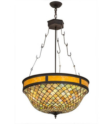 Tiffany Fishscale 4 Light Inverted Pendant 44 x 25.25 Inch by Meyda Tiffany - 174933