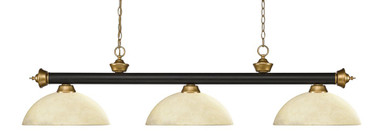 Riviera 3 Light Island/Billiard 16 x 16 Inch by Z-Lite 200-3BRZ+SG-DGM14 - 200-3BRZ+SG-DGM14
