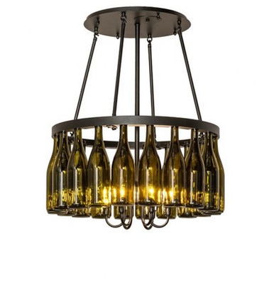 Tuscan Vineyard 6 Light Wine Bottle Semi Flush Mount 31 x 36 Inch by Meyda - 251407