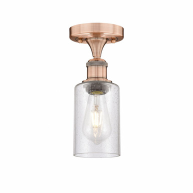 Clymer 1 Light Semi Flush Mount 10.88 and 3.88 Inch Wide by Innovations - 616-1F-AC-G804