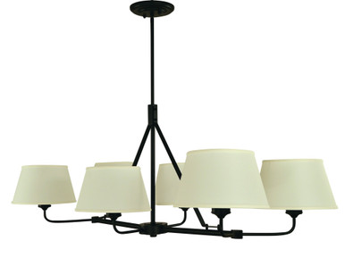 Milford 6 Light Oversized Chandelier by Framburg - 5706 MBLACK