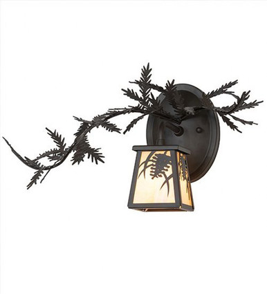 Pine Branch Left 1 Light Wall Sconce 11 x 16 Inches by Meyda Tiffany - 261548