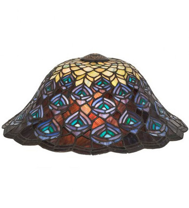Tiffany Peacock Feather 16 Inch Glass Shade by Meyda Tiffany - 10674