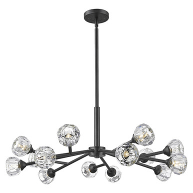 Aurora 14 Light Chandelier 28.25 Inch Wide X 11.5 Inch Tall by Innovations - 465-14CR-BK-G465-CL