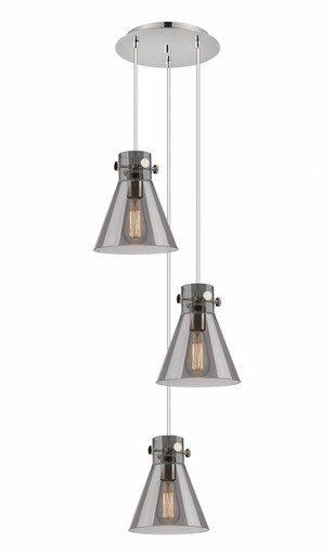 Newton Cone 3 Light Medium Cord Pendant 15.5 Inch Wide by Innovations - 113-410-1PS-G411-8