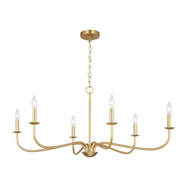 Abells 6 Light Chandelier 18 Inch Tall and 40.13 Inch Wide by Generation - GLC1196