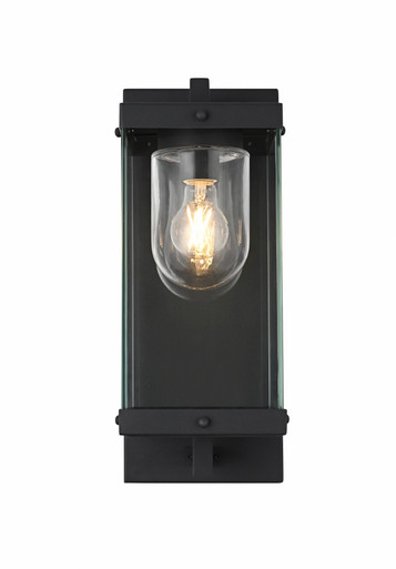Keaton 1 Light Outdoor Wall Mount 17 Inch Tall and 7 Inch Wide by Elegant - OD409W17BK