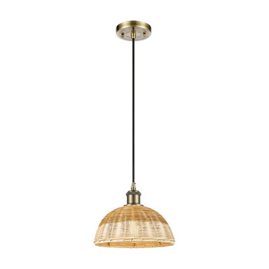 Bristol Natural II 1Light Cord Hung Mini Pendant 9 Inch Wide by Innovations - 516-1P-NBD2-9