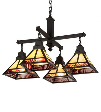 T Mission 4 Light Chandelier 28 x 42 Inches Wide by Meyda Tiffany - 224357