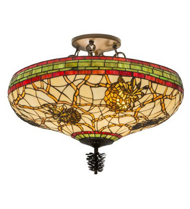 Pinecone 4 Light Semi Flush Mount 19 x 24 Inches by Meyda Tiffany - 139874