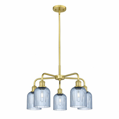Bridal Veil 5 Light Stem Hung Chandelier 23 Inch Wide by Innovations - 516-5CR-G559-5