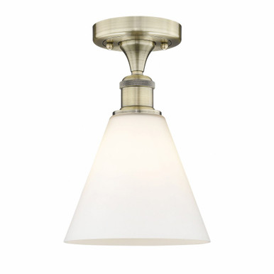 Berkshire Glass 1 Light Semi Flush Mount 12 InchX8 Inch Wide by Innovations - 616-1F-AB-GBC-81