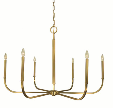 Manhattan 6 Light Oversized Candle Style Chandelier by Framburg - F-5874 BR