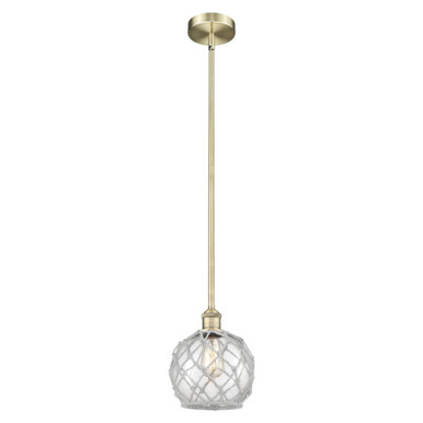 Farmhouse Rope 1Light Edison Stem Hung Mini Pendant 9.5 Inch by Innovations - 616-1S-G12-8R