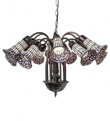 Pond Lily 12 Light Chandelier 18 x 24 Inch by Meyda Tiffany 251608 - 251608
