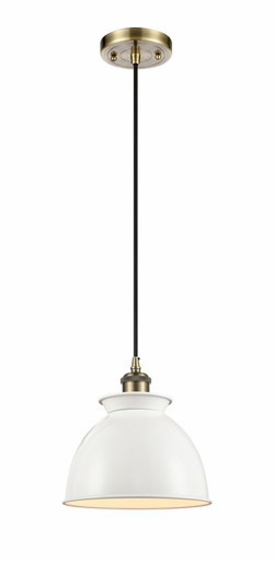 Adirondack 1 Light Industrial Cord Hung Small Pendant by Innovations - 516-1P-AB-M14-W