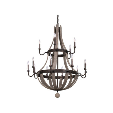 Harper 15 Light Oversized 2 Tier Chandelier by Kalco - 506873FG