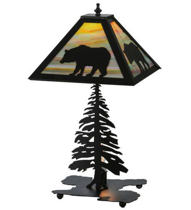 Lone Bear 1 Light Lighted Base Table Lamp 21.5 x 16.5 Inch by Meyda Tiffany - 32552