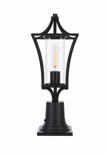 Belgrade 1 Light Outdoor Post Mount 19 Inch Tall and 7 Inch Wide by Elegant - OD311P19BK