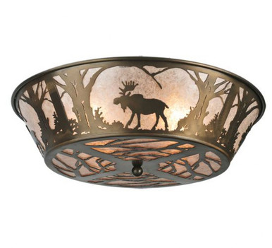 Northwoods Moose at Dawn 4 Light Flush Mount 8 x 22 In by Meyda Tiffany - 108638