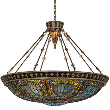 Fleur de lis 8 Light Inverted Pendant 40 x 45 Inches by Meyda Tiffany - 19807