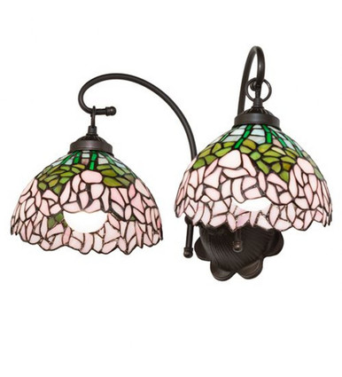 Tiffany Cabbage Rose 2 Light Wall Sconce 11 x 12 Inches by Meyda Tiffany - 264423