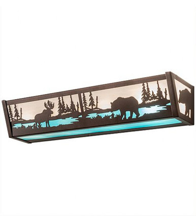 Moose & Black Bear 4 Light Bath Vanity 4.5 x 24 In by Meyda Tiffany 188351 - 188351