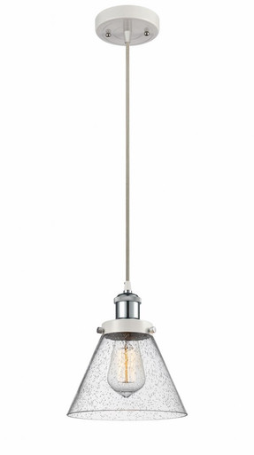 Cone 1 Light Cord Hung Mini Pendant 10 Inch and 8 Inch Wide by Innovations - 916-1P-WPC-G44