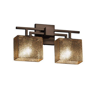 Fusion Aero 2 Light Rectangle Mror Glass Vanity Light by Justice Design - FSN-8702-55-MROR