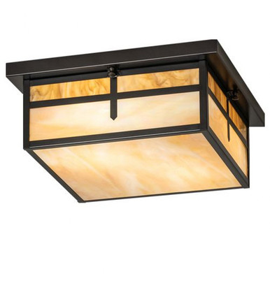 Hyde Park T Mission 2 Light Flush Mount 6 x 21 In by Meyda Tiffany - 240395