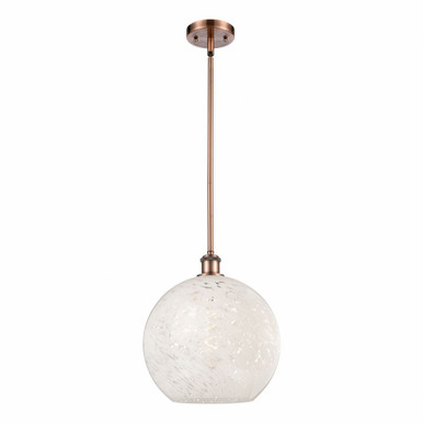 White Mouchette 1 Light Stem Hung Pendant by Innovations 516-1S-G1216-12 - 516-1S-G1216-12