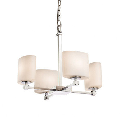 Fusion 4 Light Chandelier 16.5 Inch Tall X 20.5 Inch Wide by Justice Design - FSN-8420-30-OPAL-CROM