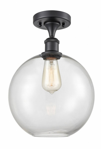 Athens 1 Light Semi Flush Mount 13.25 Inch and 10 Inch Wide by Innovations - 516-1C-BK-G122-10
