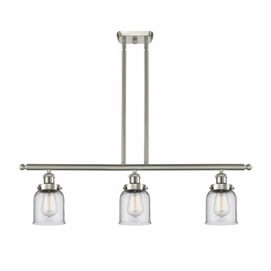 Bell 3 Light Stem hung Island 10 Inch Tall and 36 Inch Wide by Innovations - 916-3I-SN-G52